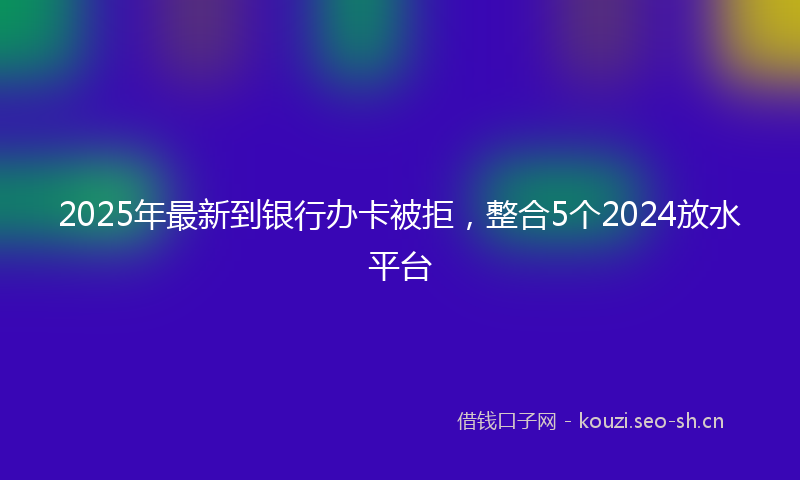 2025年最新到银行办卡被拒，整合5个2024放水平台