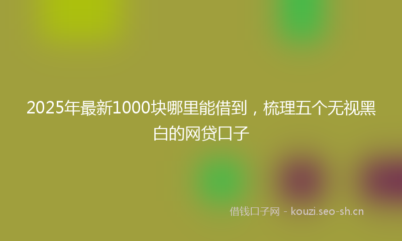2025年最新1000块哪里能借到，梳理五个无视黑白的网贷口子