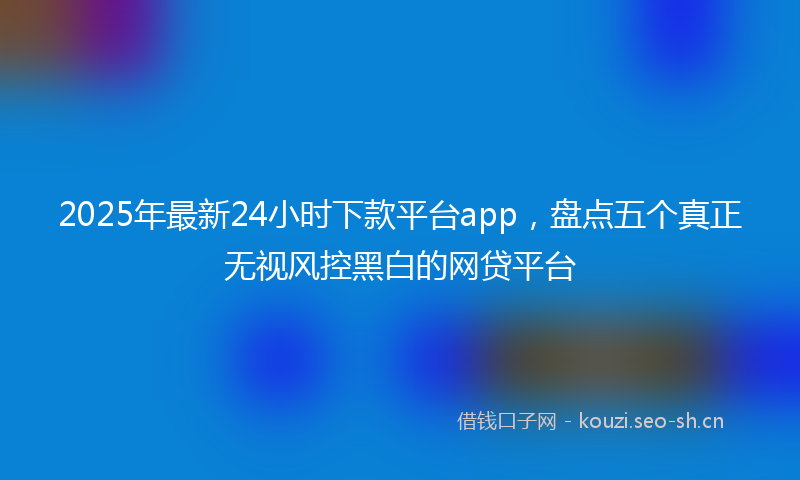 2025年最新24小时下款平台app，盘点五个真正无视风控黑白的网贷平台