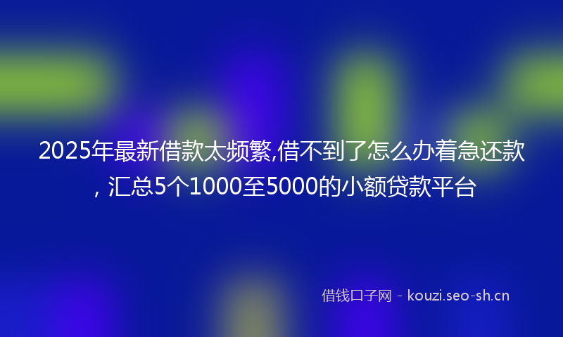 2025年最新借款太频繁,借不到了怎么办着急还款，汇总5个1000至5000的小额贷款平台