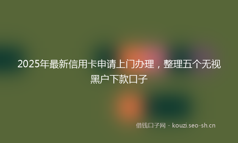 2025年最新信用卡申请上门办理，整理五个无视黑户下款口子