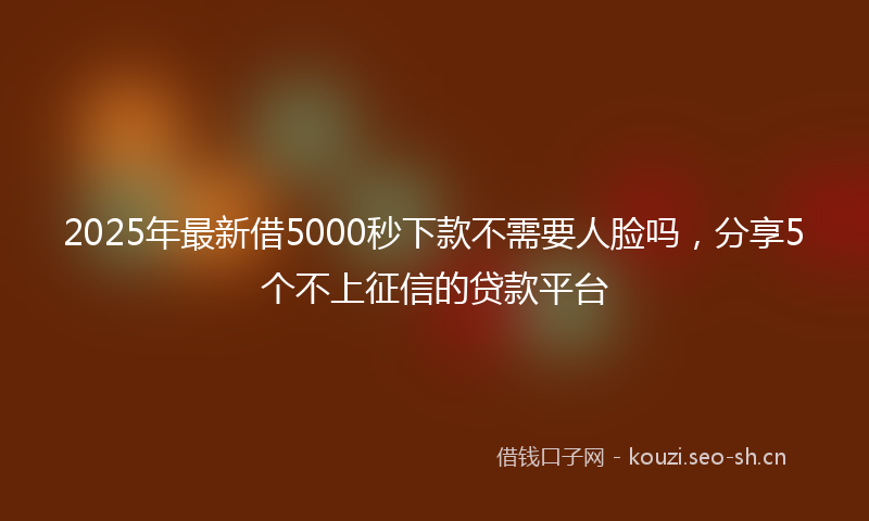 2025年最新借5000秒下款不需要人脸吗，分享5个不上征信的贷款平台
