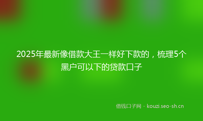 2025年最新像借款大王一样好下款的，梳理5个黑户可以下的贷款口子