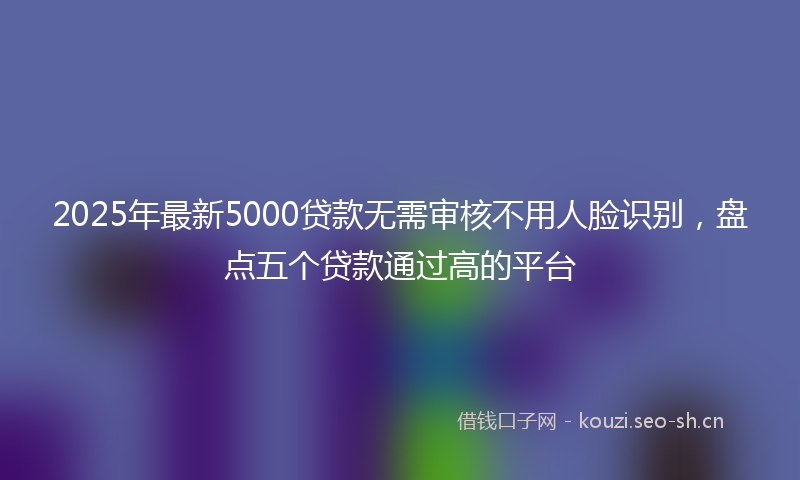 2025年最新5000贷款无需审核不用人脸识别，盘点五个贷款通过高的平台