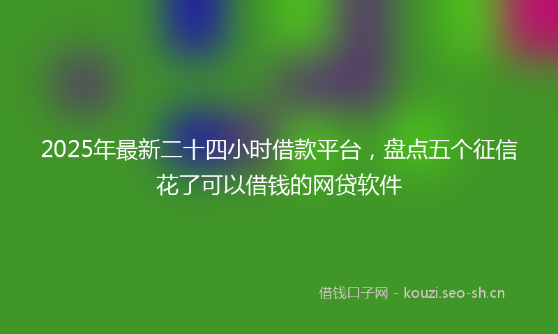 2025年最新二十四小时借款平台，盘点五个征信花了可以借钱的网贷软件