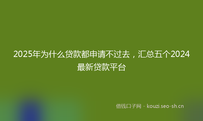 2025年为什么贷款都申请不过去，汇总五个2024最新贷款平台