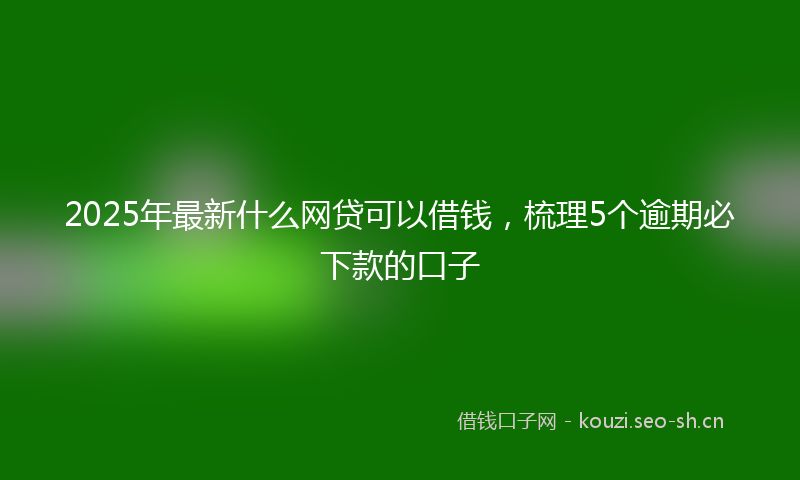 2025年最新什么网贷可以借钱，梳理5个逾期必下款的口子