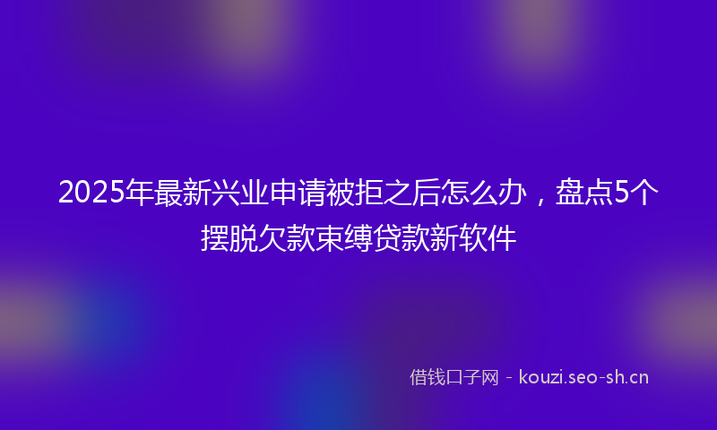 2025年最新兴业申请被拒之后怎么办，盘点5个摆脱欠款束缚贷款新软件