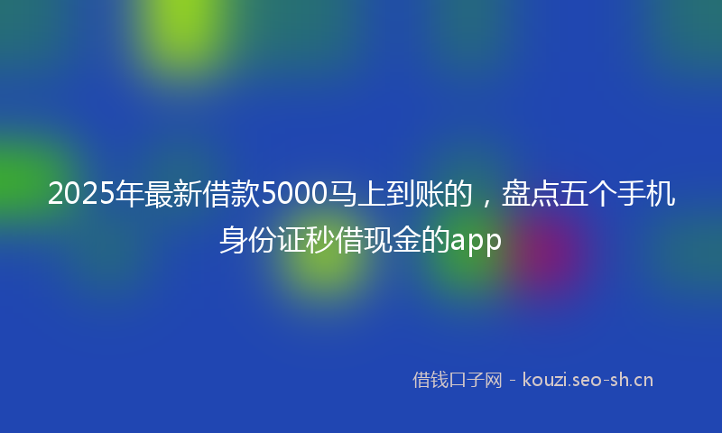 2025年最新借款5000马上到账的，盘点五个手机身份证秒借现金的app