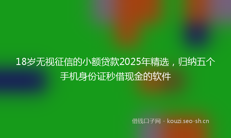 18岁无视征信的小额贷款2025年精选，归纳五个手机身份证秒借现金的软件