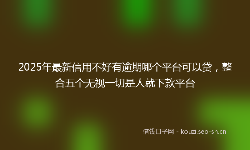 2025年最新信用不好有逾期哪个平台可以贷，整合五个无视一切是人就下款平台