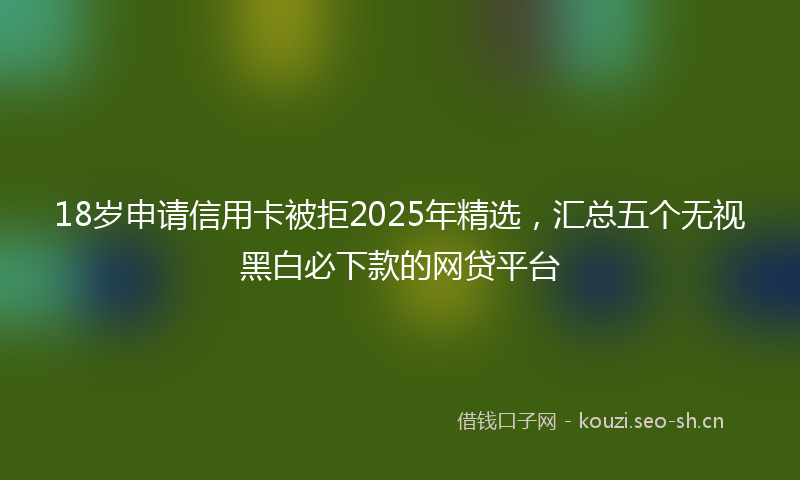 18岁申请信用卡被拒2025年精选，汇总五个无视黑白必下款的网贷平台