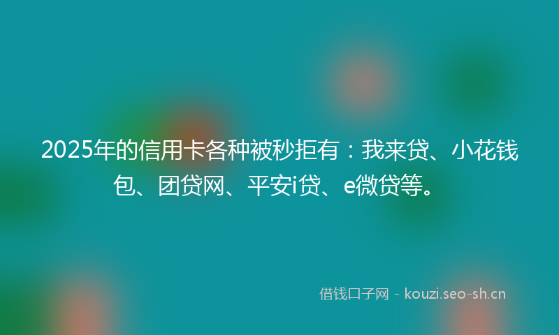 2025年的信用卡各种被秒拒有：我来贷、小花钱包、团贷网、平安i贷、e微贷等。