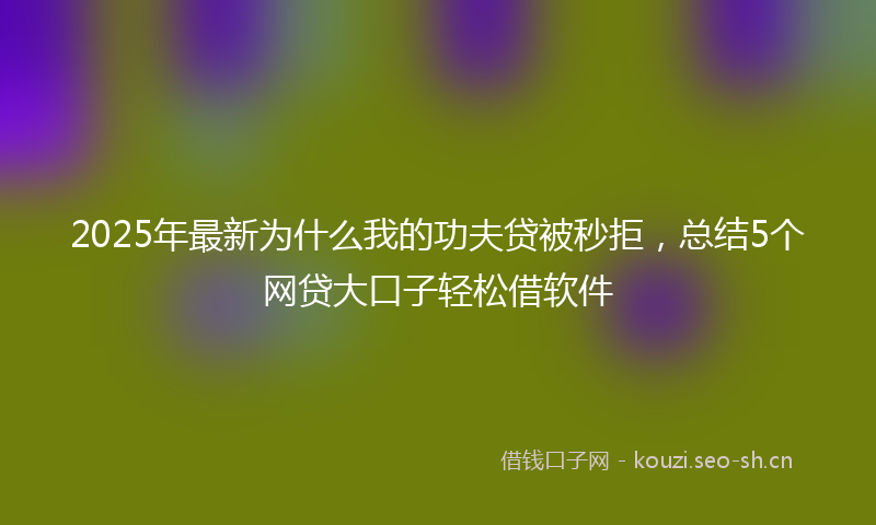 2025年最新为什么我的功夫贷被秒拒,总结5个网贷大口子轻松借软件