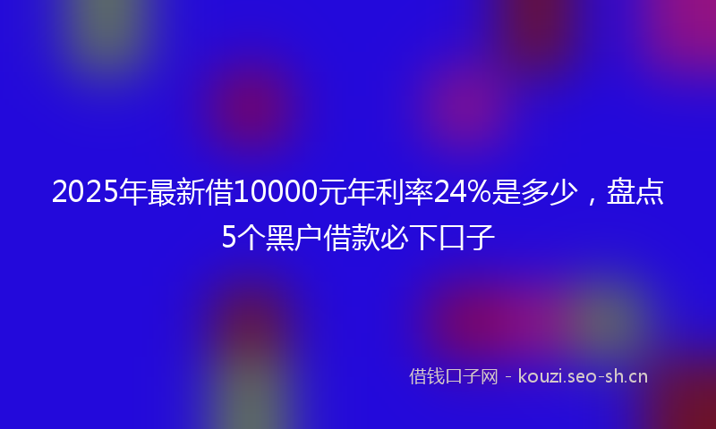 2025年最新借10000元年利率24%是多少，盘点5个黑户借款必下口子
