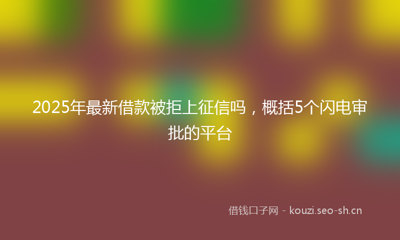2025年最新借款被拒上征信吗，概括5个闪电审批的平台