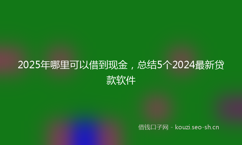 2025年哪里可以借到现金，总结5个2024最新贷款软件