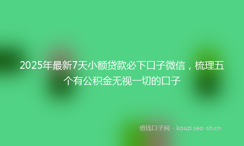 2025年最新7天小额贷款必下口子微信，梳理五个有公积金无视一切的口子