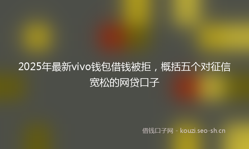 2025年最新vivo钱包借钱被拒，概括五个对征信宽松的网贷口子