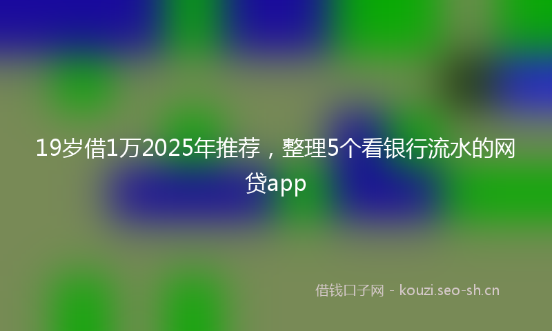19岁借1万2025年推荐，整理5个看银行流水的网贷app