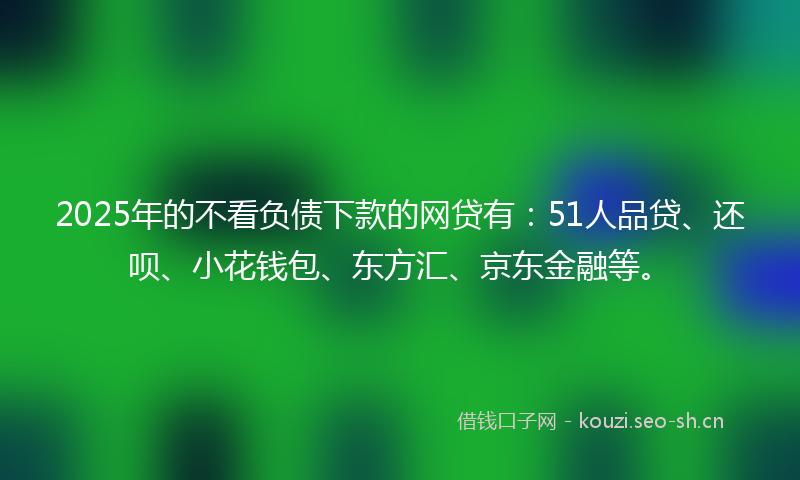 2025年的不看负债下款的网贷有：51人品贷、还呗、小花钱包、东方汇、京东金融等。