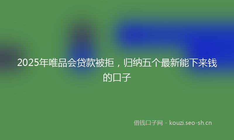 2025年唯品会贷款被拒，归纳五个最新能下来钱的口子
