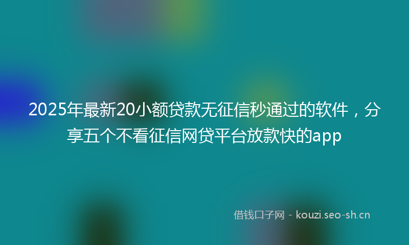2025年最新20小额贷款无征信秒通过的软件，分享五个不看征信网贷平台放款快的app