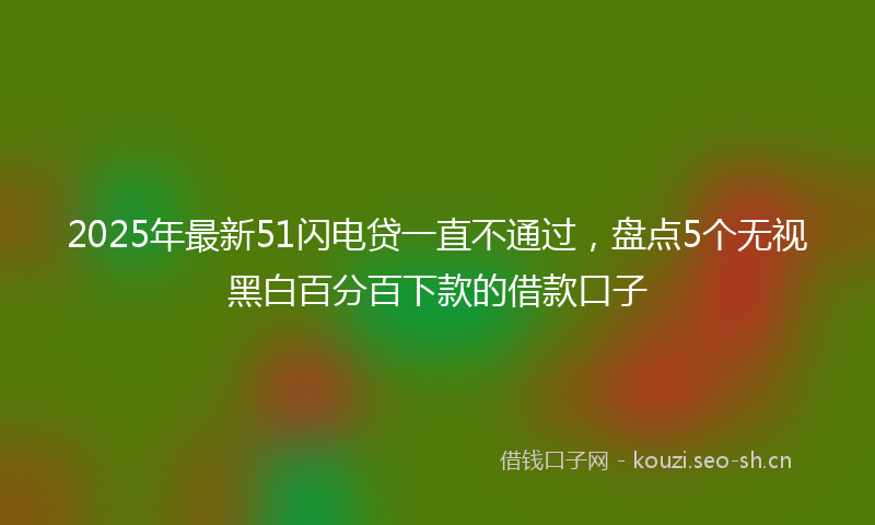 2025年最新51闪电贷一直不通过，盘点5个无视黑白百分百下款的借款口子