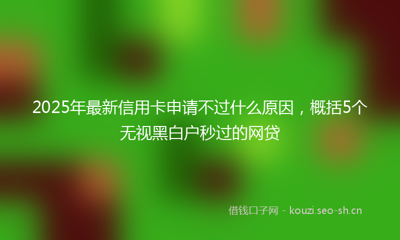 2025年最新信用卡申请不过什么原因，概括5个无视黑白户秒过的网贷