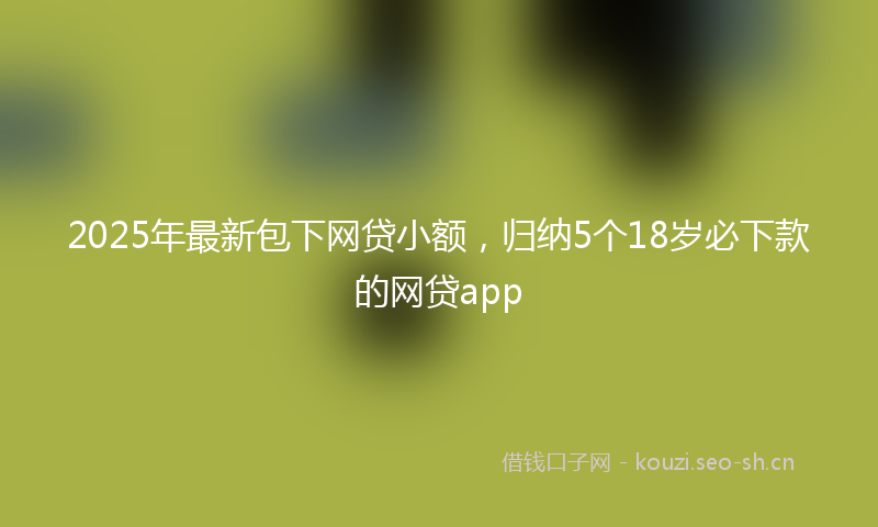 2025年最新包下网贷小额，归纳5个18岁必下款的网贷app