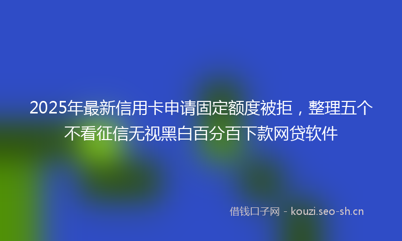 2025年最新信用卡申请固定额度被拒，整理五个不看征信无视黑白百分百下款网贷软件