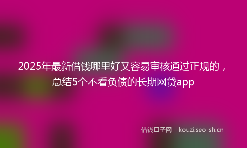 2025年最新借钱哪里好又容易审核通过正规的，总结5个不看负债的长期网贷app