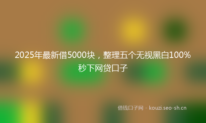 2025年最新借5000块，整理五个无视黑白100%秒下网贷口子