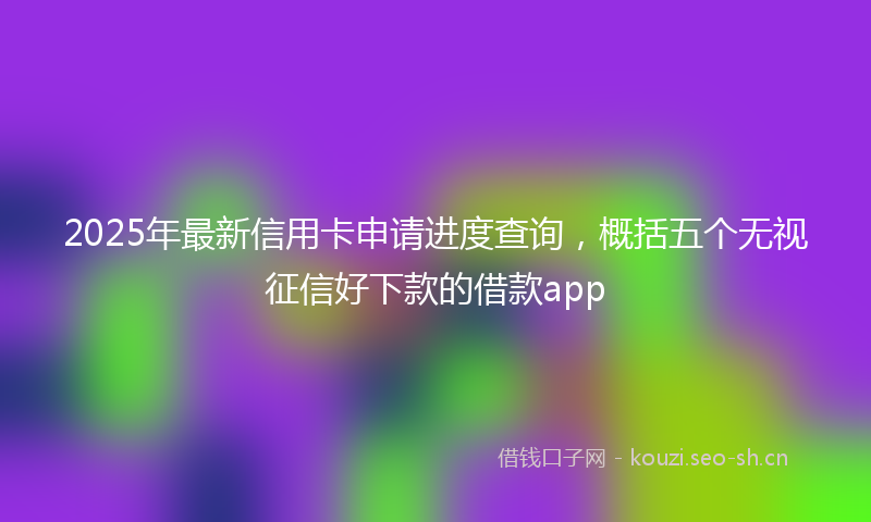 2025年最新信用卡申请进度查询，概括五个无视征信好下款的借款app
