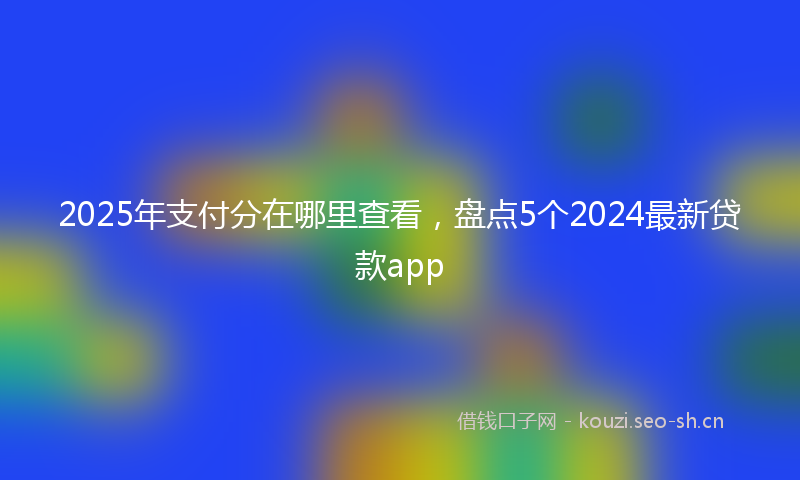 2025年支付分在哪里查看，盘点5个2024最新贷款app