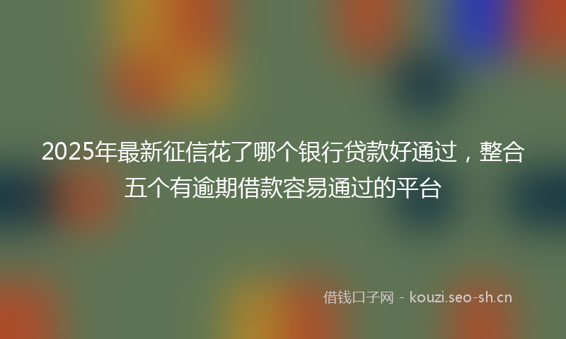 2025年最新征信花了哪个银行贷款好通过，整合五个有逾期借款容易通过的平台