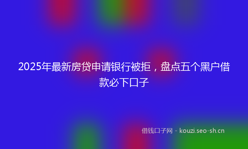 2025年最新房贷申请银行被拒，盘点五个黑户借款必下口子