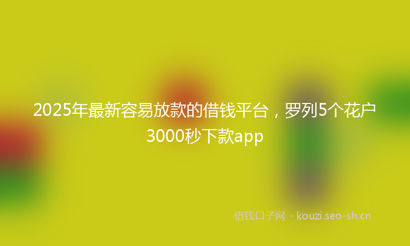 2025年最新容易放款的借钱平台，罗列5个花户3000秒下款app