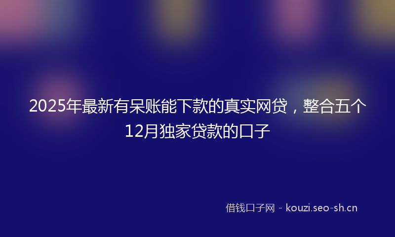 2025年最新有呆账能下款的真实网贷，整合五个12月独家贷款的口子