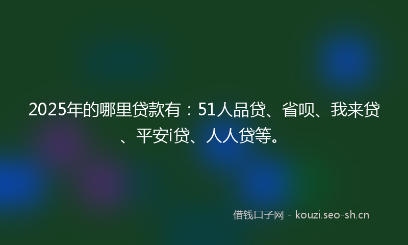 2025年的哪里贷款有:51人品贷、省呗、我来贷、平安i贷、人人贷等。