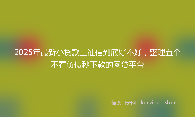 2025年最新小贷款上征信到底好不好，整理五个不看负债秒下款的网贷平台