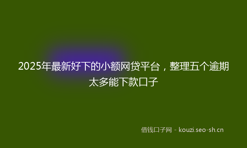 2025年最新好下的小额网贷平台，整理五个逾期太多能下款口子