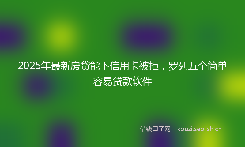 2025年最新房贷能下信用卡被拒，罗列五个简单容易贷款软件