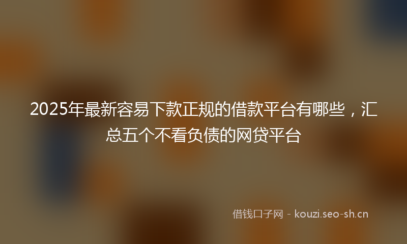 2025年最新容易下款正规的借款平台有哪些，汇总五个不看负债的网贷平台