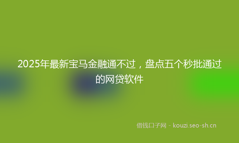 2025年最新宝马金融通不过，盘点五个秒批通过的网贷软件