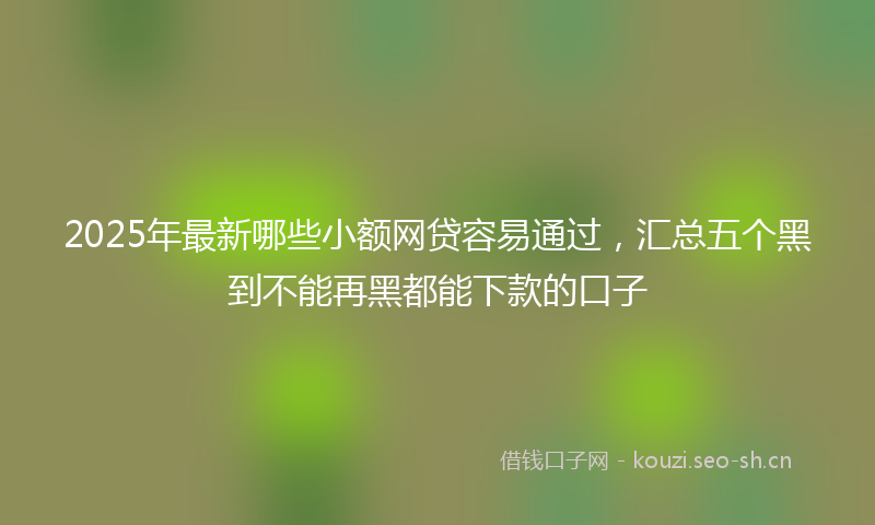 2025年最新哪些小额网贷容易通过，汇总五个黑到不能再黑都能下款的口子
