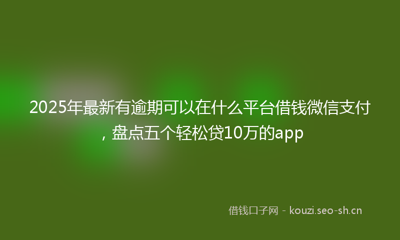 2025年最新有逾期可以在什么平台借钱微信支付，盘点五个轻松贷10万的app