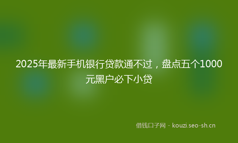 2025年最新手机银行贷款通不过，盘点五个1000元黑户必下小贷