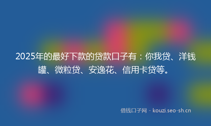 2025年的最好下款的贷款口子有：你我贷、洋钱罐、微粒贷、安逸花、信用卡贷等。