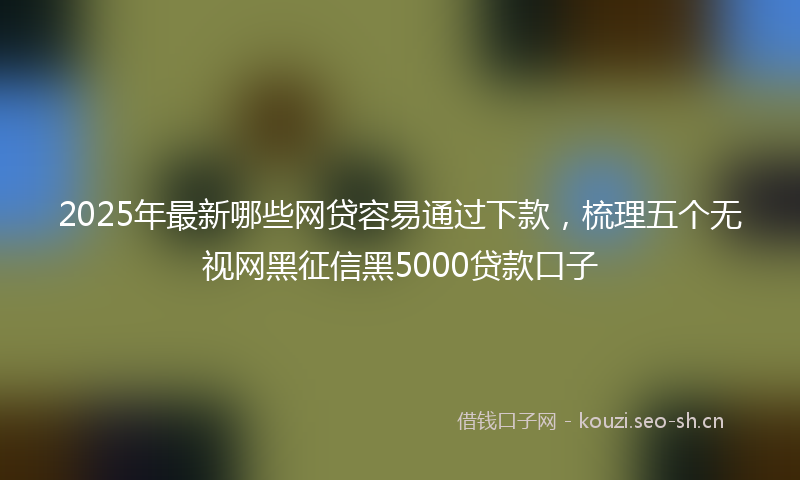 2025年最新哪些网贷容易通过下款,梳理五个无视网黑征信黑5000贷款口子